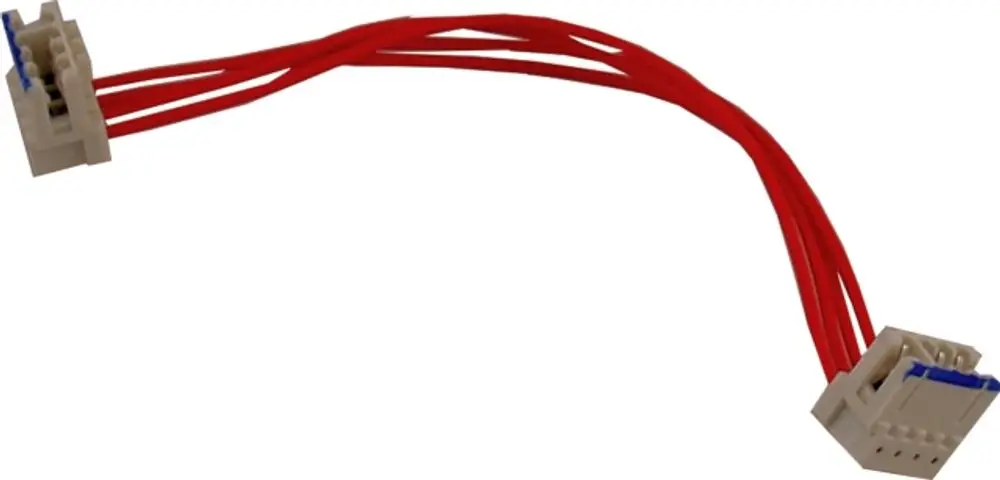 Kabel mit zwei Steckverbindern und roten Drähten, geeignet für den Anschluss von LEDs, hergestellt von Wolf.